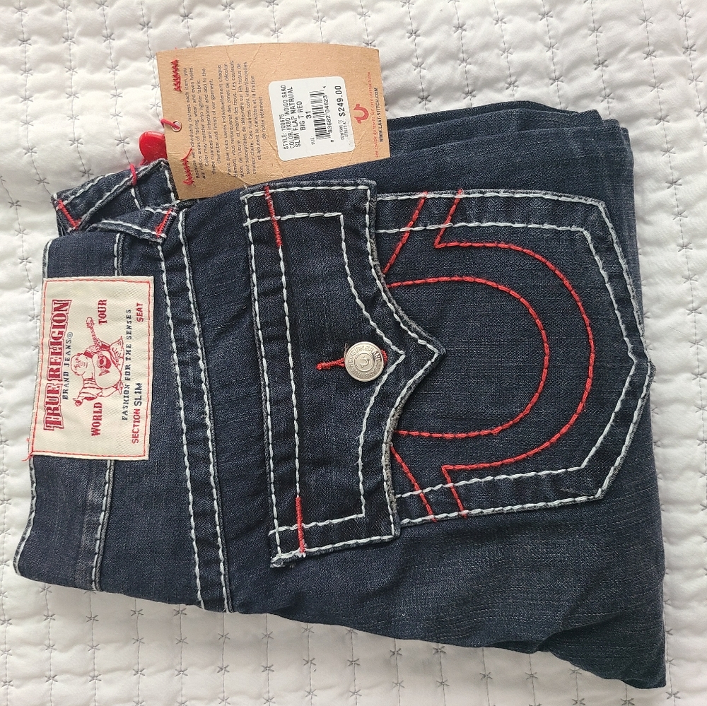True Religion 31 x 30 Slim Navy Blue Jeans